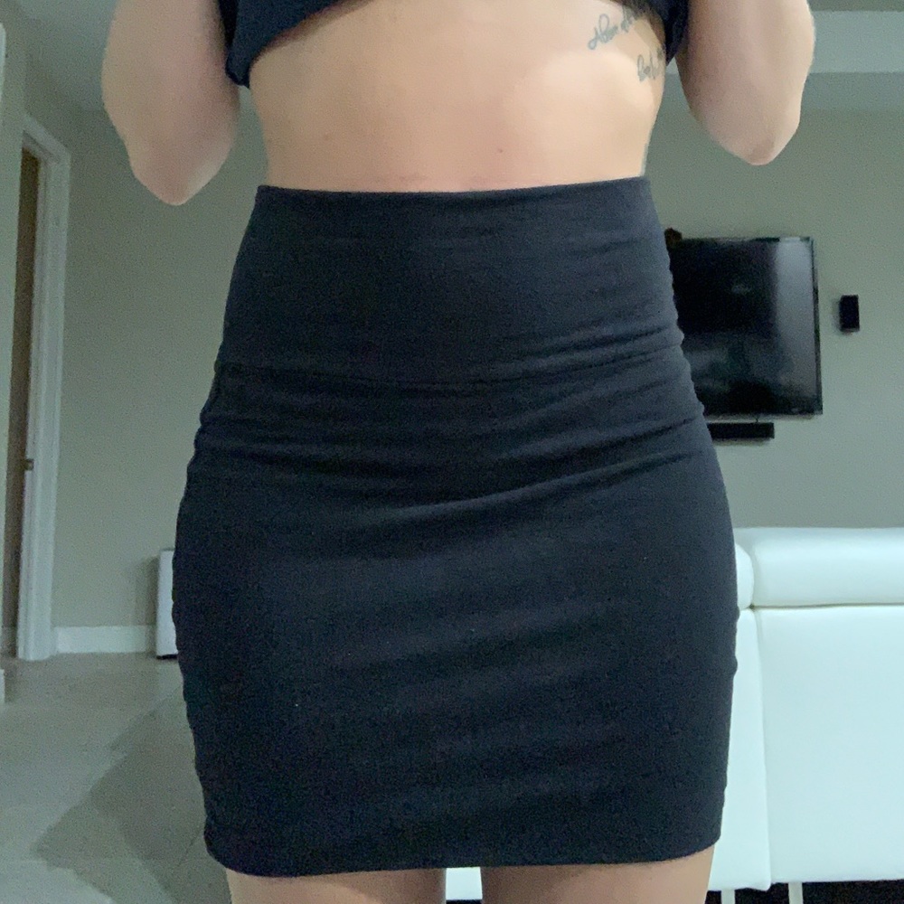 Black mini skirt